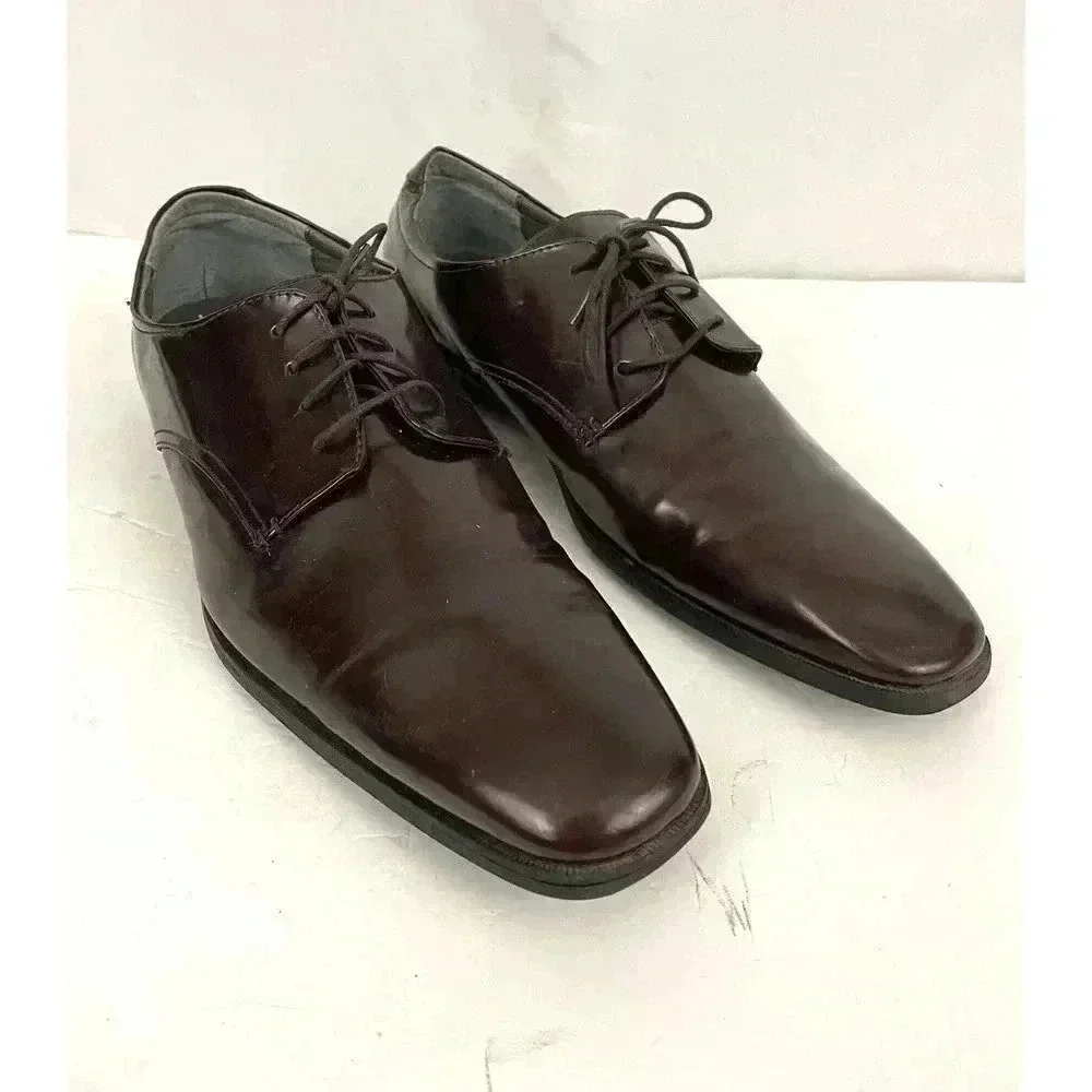 Calvin Klein Brown‎ Shiny Oxford Dress Men's Shoes Size 13